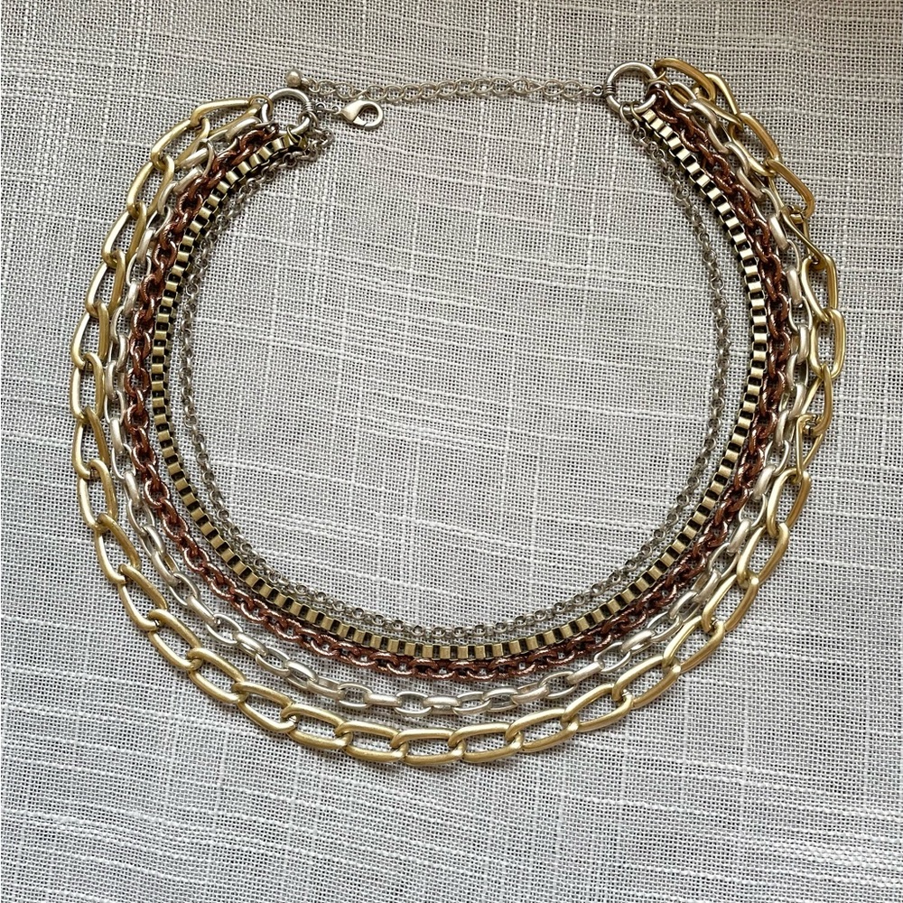 Layered Multicolor Chain Necklace
